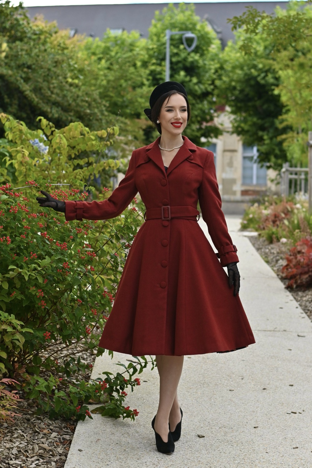 Isabella Swing Coat in Rich Terracotta